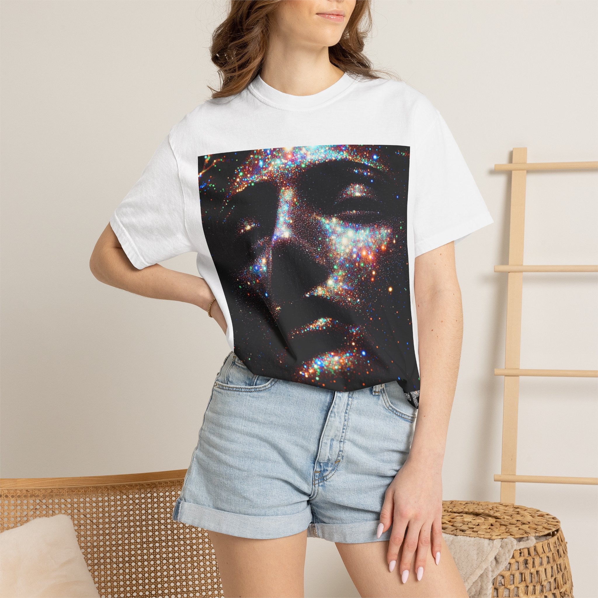 Galaxy Face T-Shirt — 'XXCLLNCE' Cosmic Portrait Tee