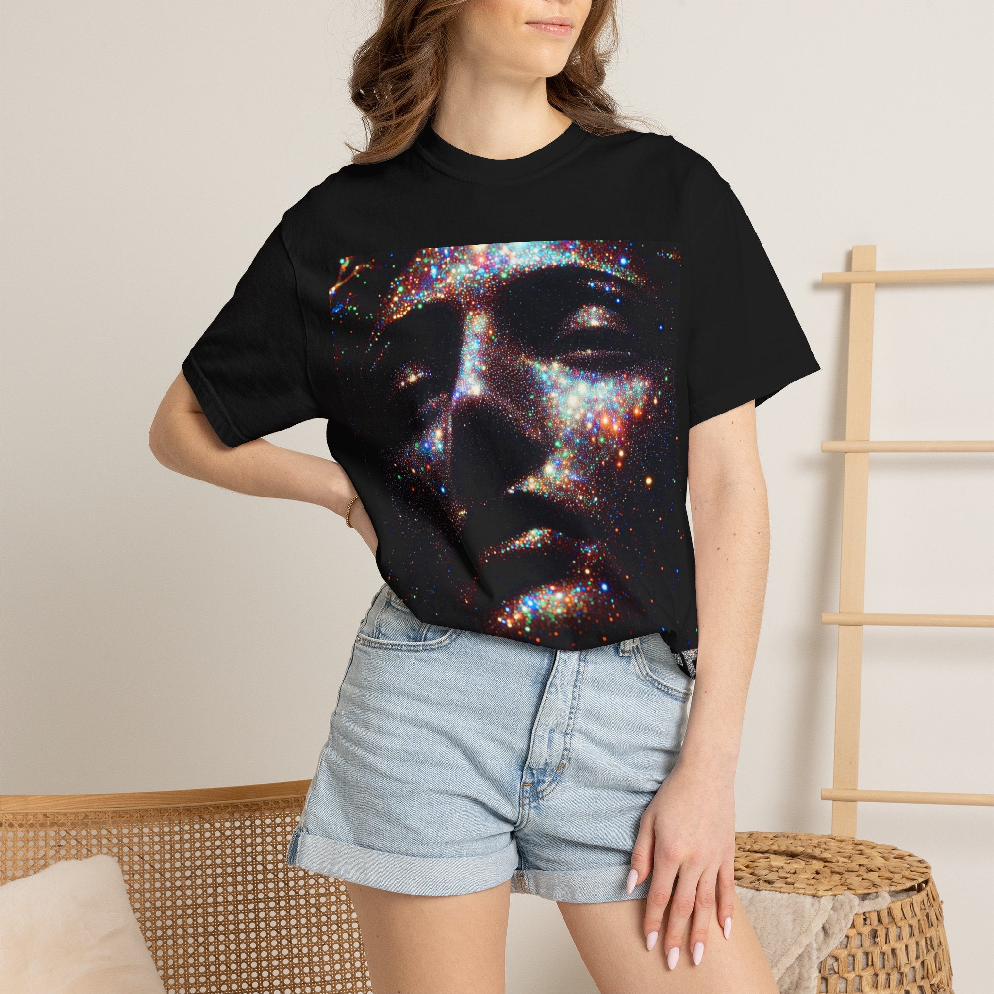 Galaxy Face T-Shirt — 'XXCLLNCE' Cosmic Portrait Tee