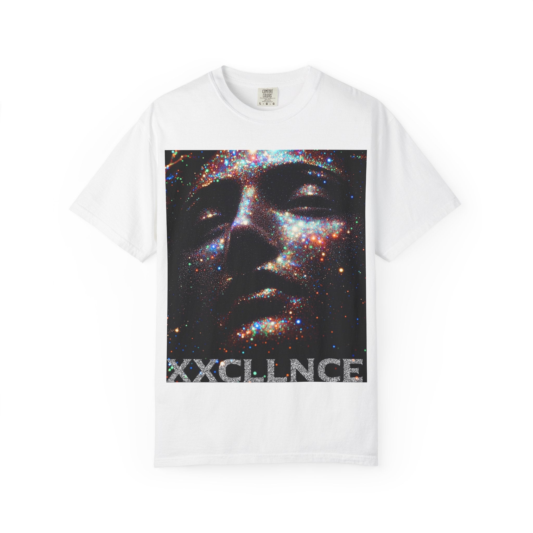 Galaxy Face T-Shirt — 'XXCLLNCE' Cosmic Portrait Tee