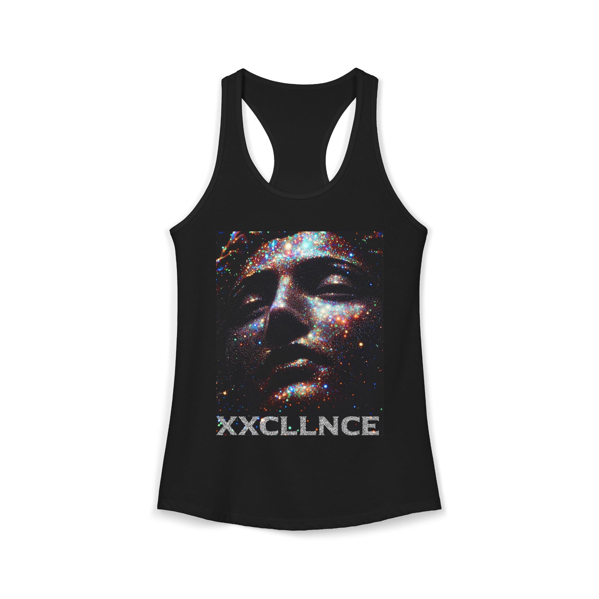 Galaxy Face Racerback Tank — Women's Cosmic Print Tank Top